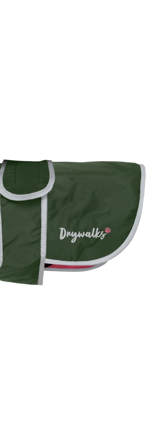 Drywalks Waterproof Dog Coat in black forest green/pink