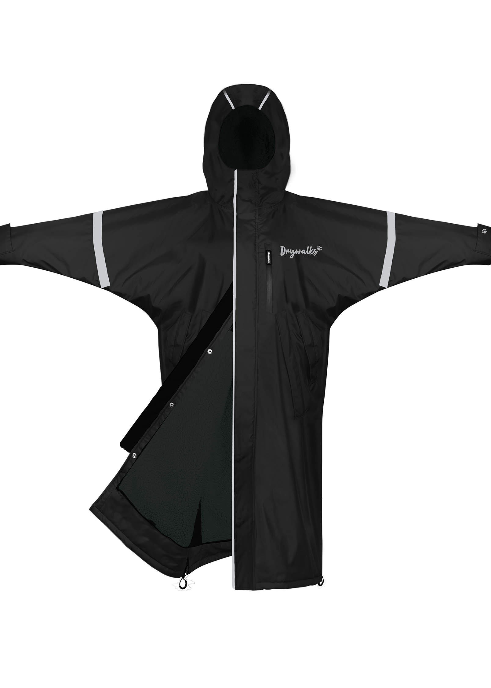 Drywalks Winter Walker Waterproof Dog Walking Coat in black