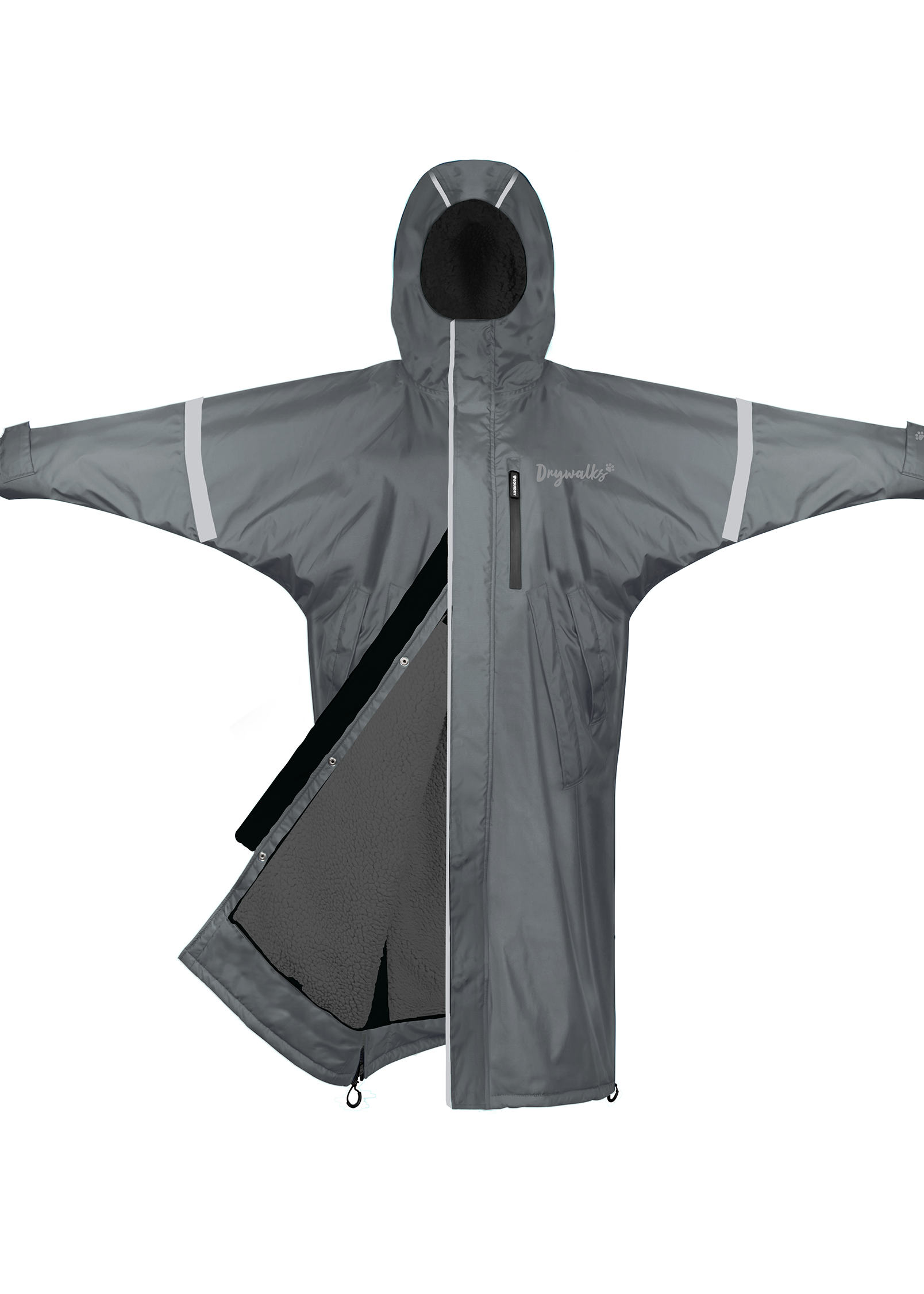 Drywalks Winter Walker Waterproof Dog Walking Coat in charcoal