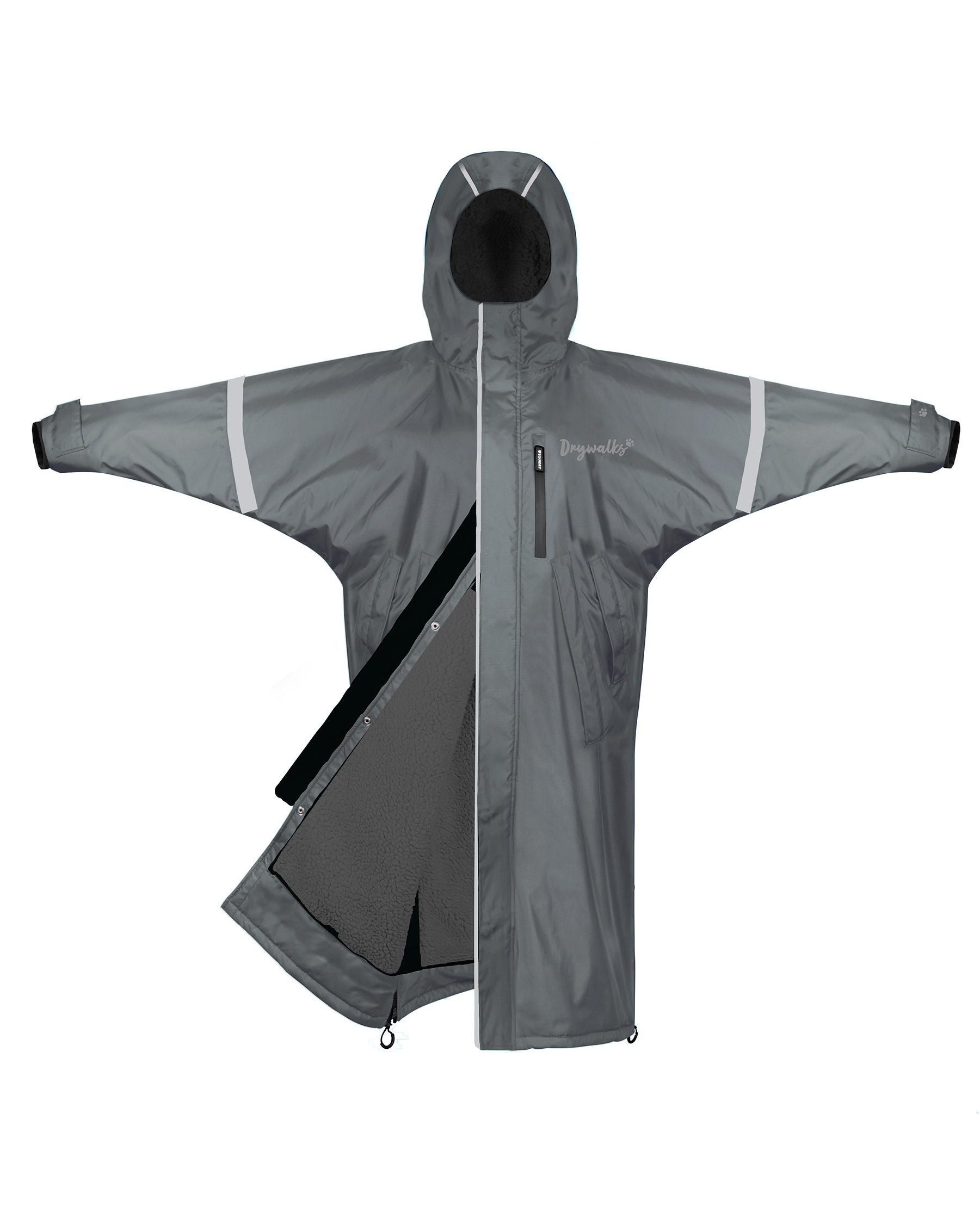 Drywalks Winter Walker Waterproof Dog Walking Coat in charcoal
