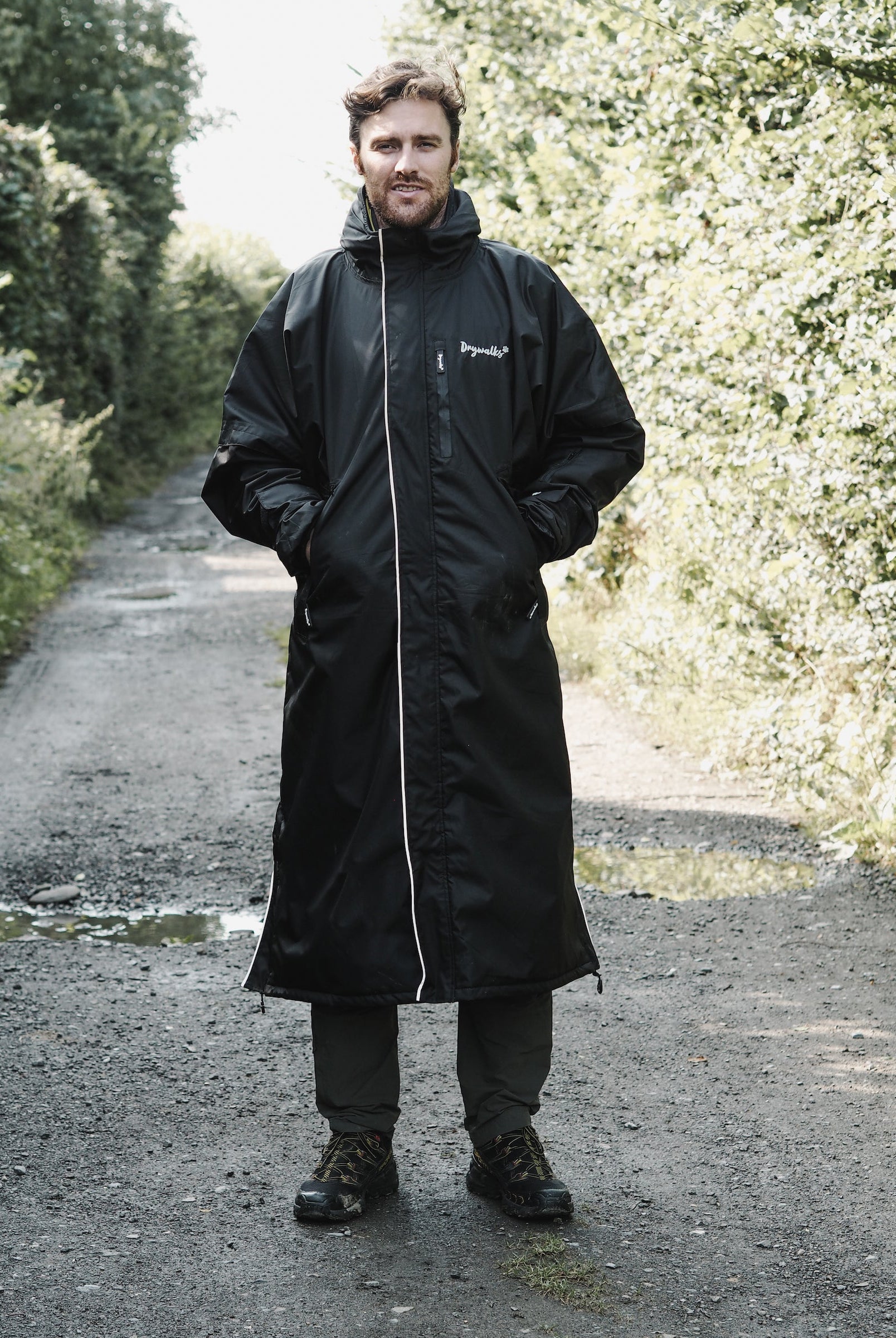 Drywalks Men's Black Waterproof Dog Walking Coat