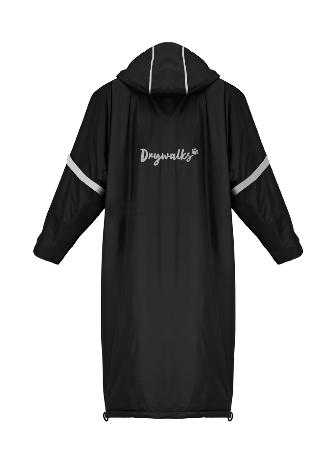 Back of Black Drywalks All Seasons Dog Walker Waterproof Coat