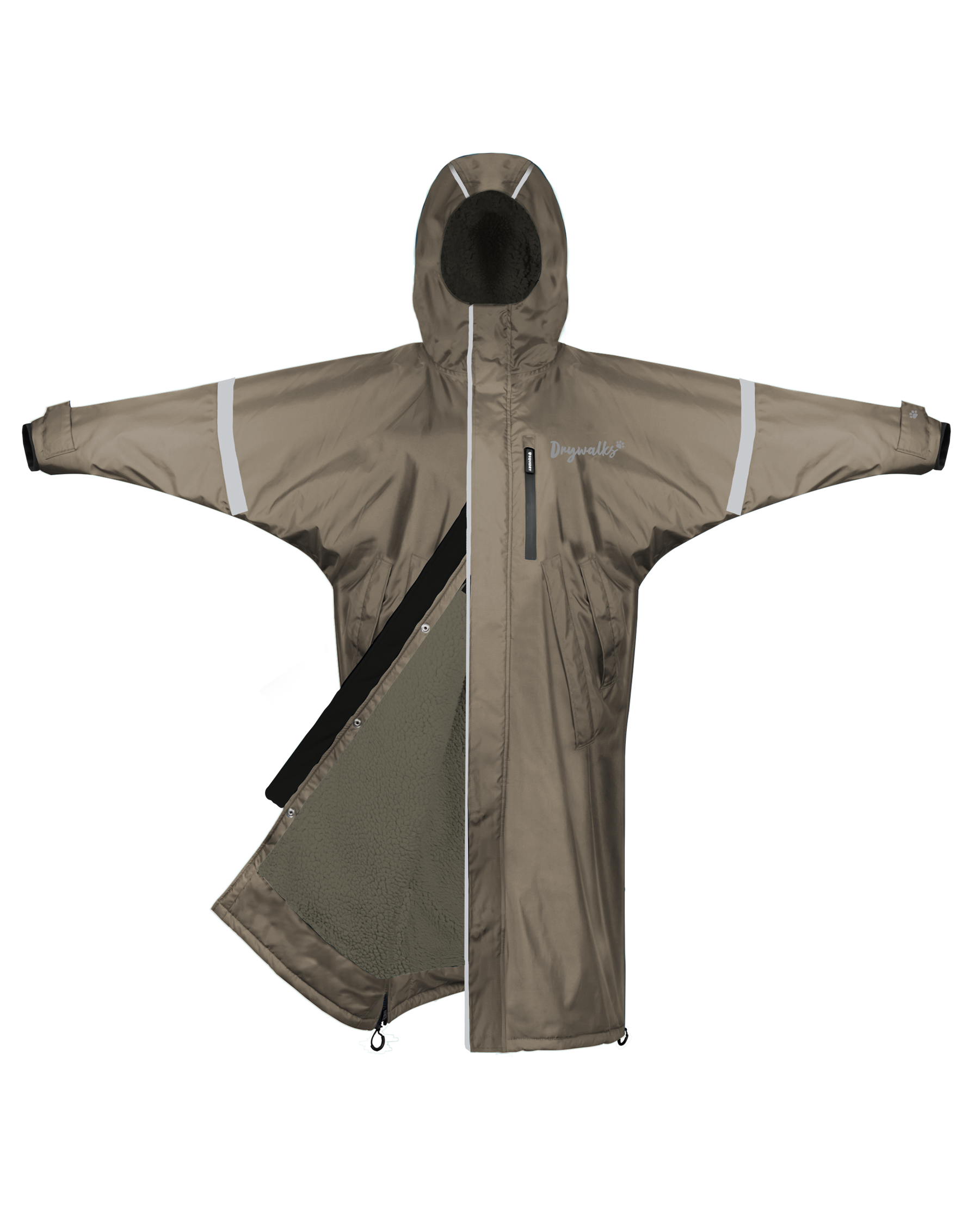 Drywalks Winter Walker Waterproof Dog Walking Coat in taupe