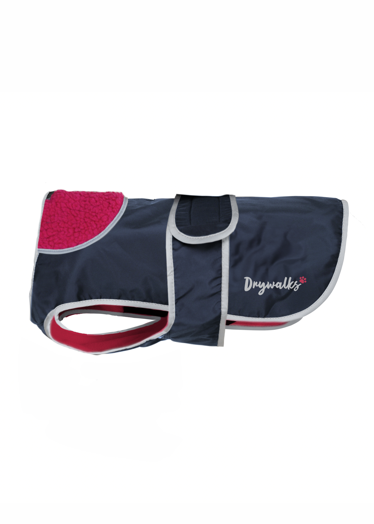 Drywalks Waterproof Dog Coat in navy/raspberry