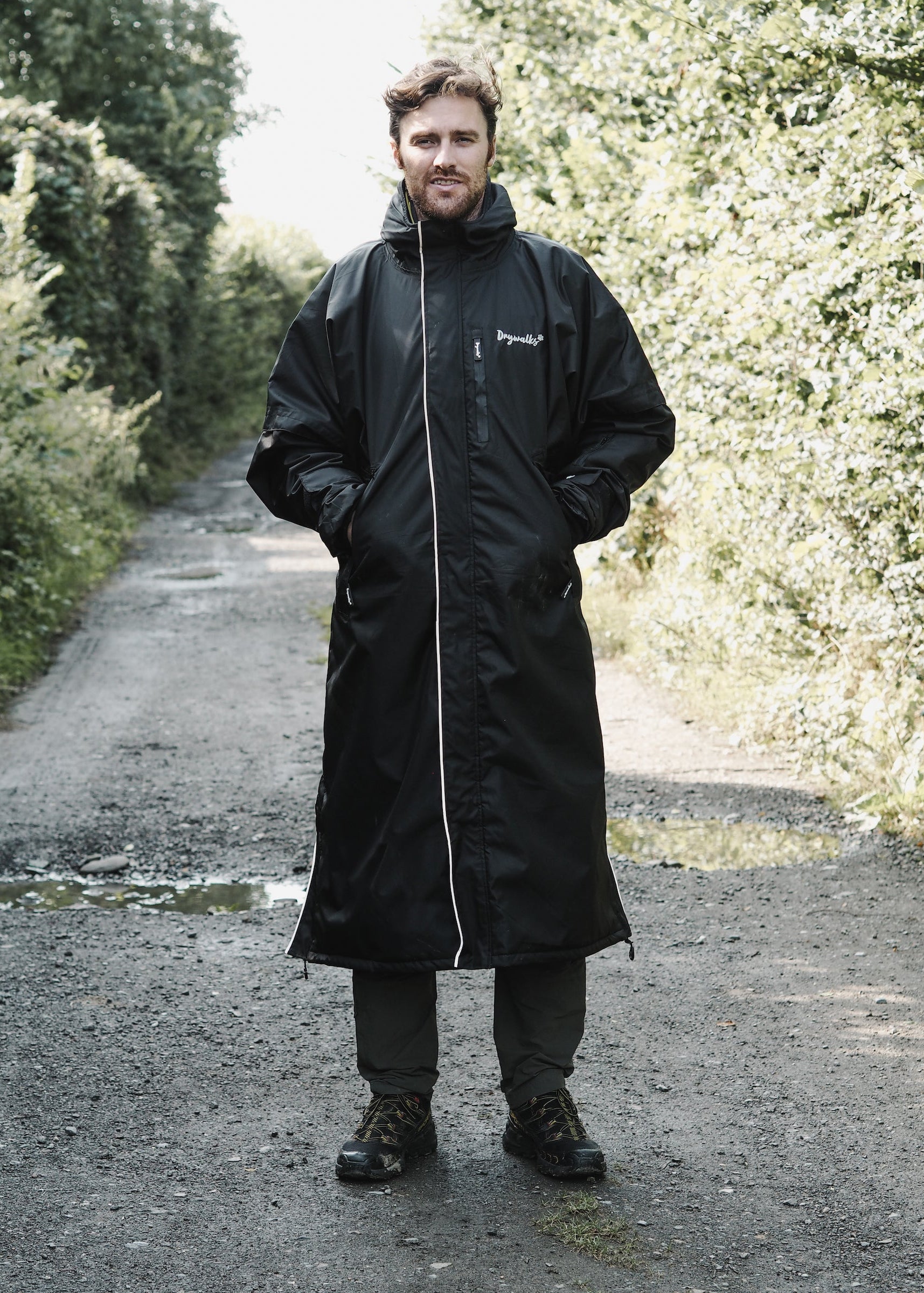 Rain Jacket Black Waterproof Long Coat Women's Long Waterproof