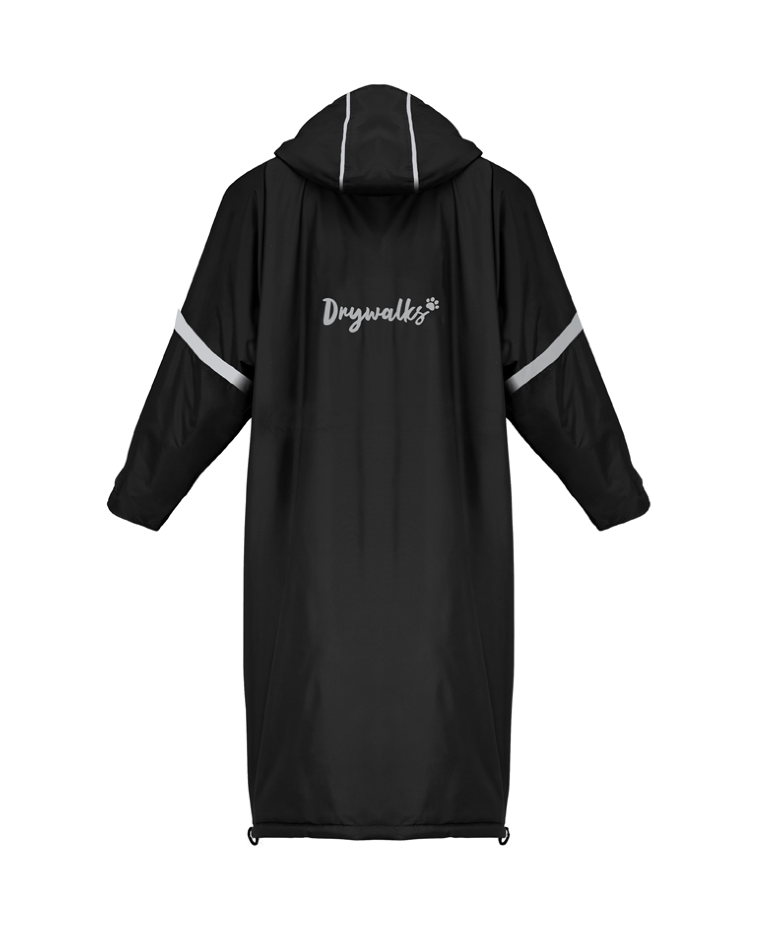 Back of Black Drywalks All Seasons Dog Walker Waterproof Coat